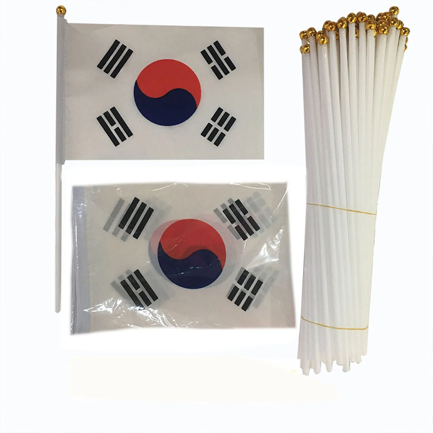 Z-ONE FLAG  South Korea Hand Flag 14*21cm South Korea National Hand Held Small Flag  Waving Flag Decor