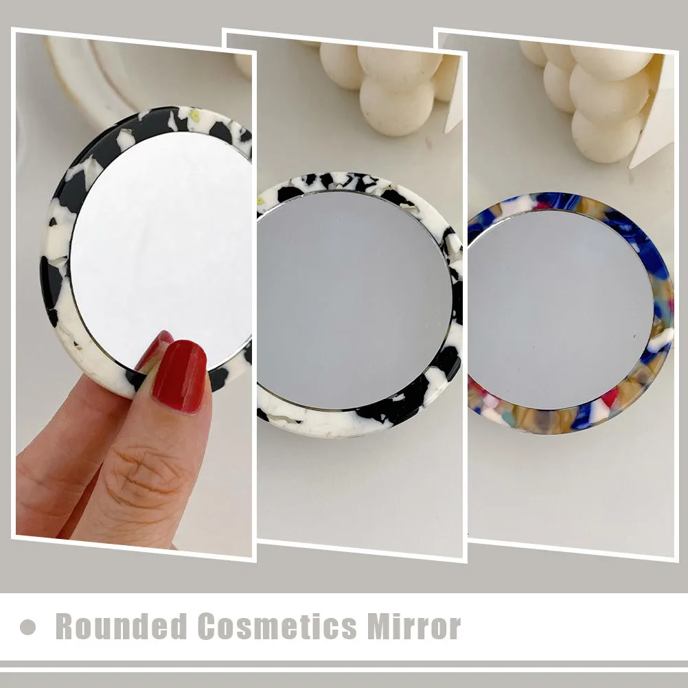 

2Pcs Portable Small Rounded Makeup Mirrors Lightweight Cosmetics Mirror Travel School Home Convenient Mini Makeup Tool
