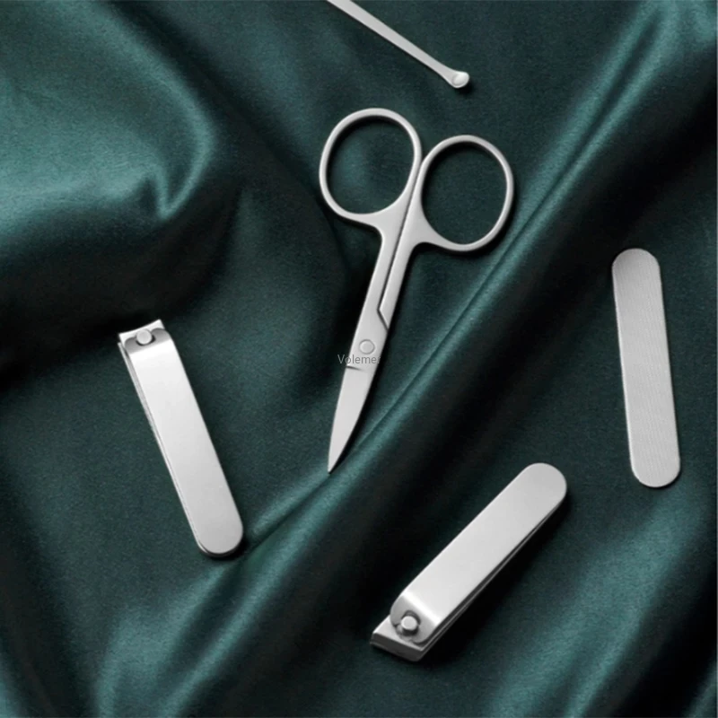 2022 Original Xiaomi Xiaomi Mijia เล็บ Clipper สแตนเลสแบบพกพาเล็บ5Pcs ชุดเครื่องมือ Pedicure Care เครื่องมือทำเล็บมือ