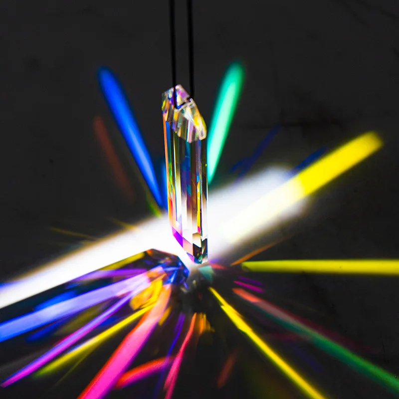 Crystal 120mm AB Colors Prisms Hanging Drops Pendant Suncatcher Rainbow Maker Long Strip Grid Chandelier Parts DIY Home Decor