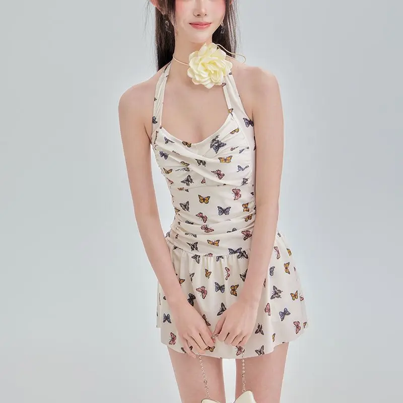 New Women's One-piece Flat Corner Conservative Korean Version of Hot Spring Small Fresh Skirt Swimsuit