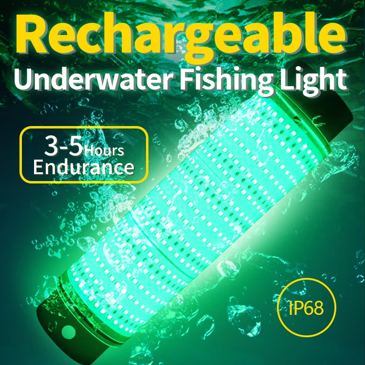 LED Solid Light Source PC+aluminum 10w/20w/40w Long Straight Rechargeable Underwater Fish Lure Light