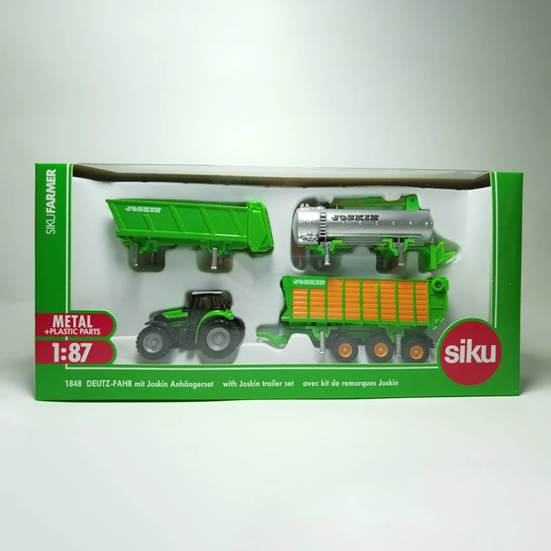 Diecast 1:87 Scale Siku 1848 Tractor Machinery Set Alloy Agricultural Vehicle Model Toy Gift