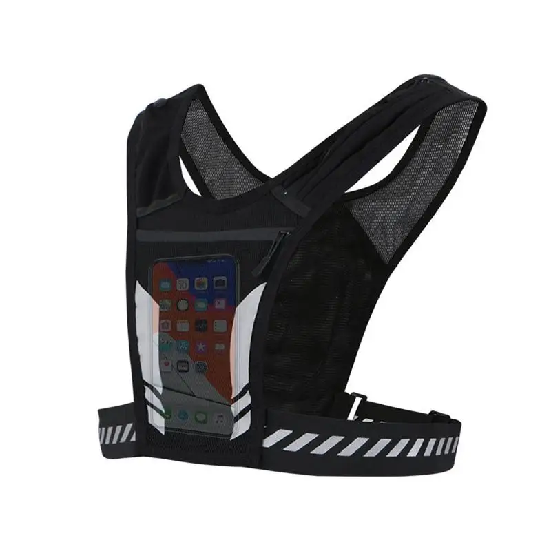 Reflective Running Vest Phone Holder Bag Universal Vest For Joggers Cycling Nights Sports With Pocket To Hold Water Bottle