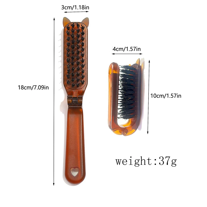 1PCS Soft Boar Bristle Beard Brush Hairdressing Hair Styling Comb For Beard Men's Shaving Brush Fold Beard And Mustache Brush