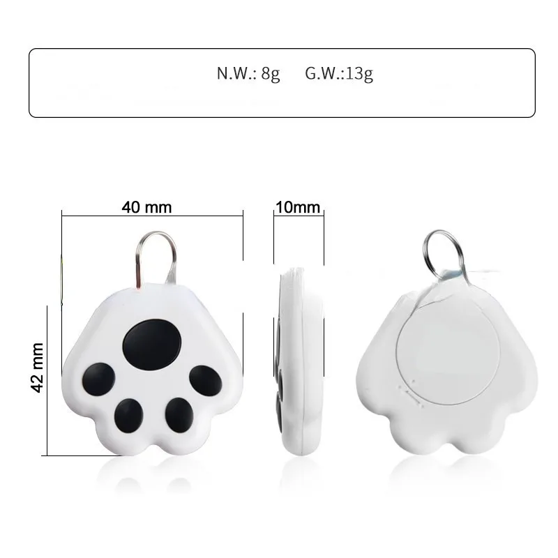 Portable Mini Cat Dog Pet Tracking Locator Bluetooth 5.0 Hidden GPS Anti-lost Tracking Device For Pet Mobile Key Finder Tools