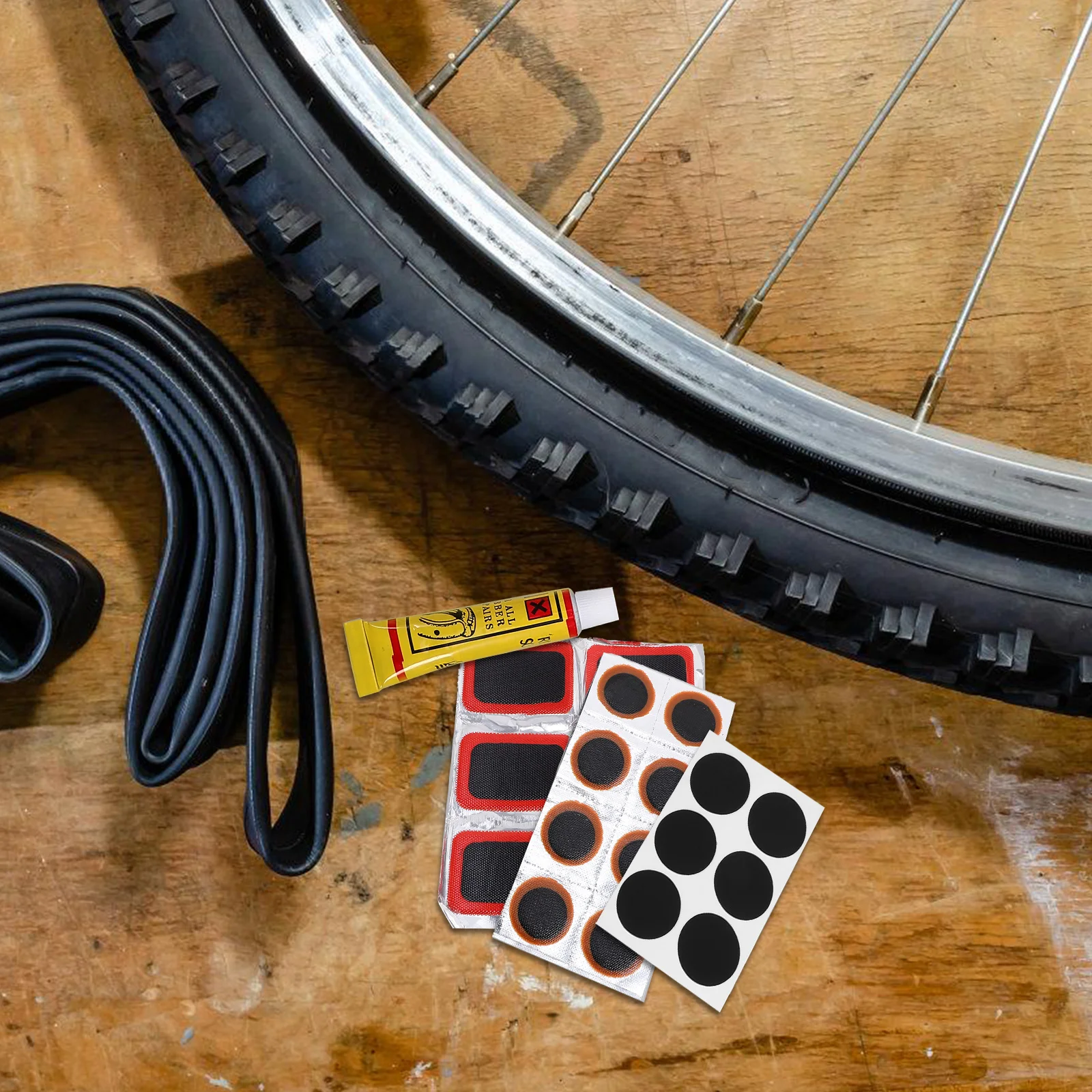 1Set Bicycle Tube Patch Kit Time Saving Durable Patches for All Bicycles Including Road Mountain Bike Repair Tools
