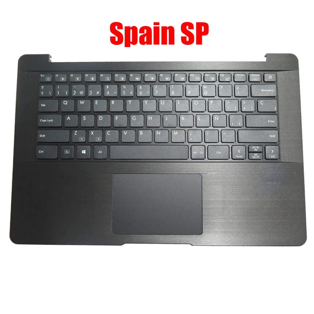 Poggiapolsi per laptop e tastiera per AVITA Pura NS14A6 Inglese US Spagna SP Arabia AR Regno Unito UK Maiuscolo con touchpad Nuovo
