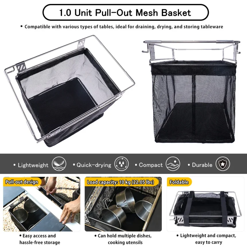 Cesto de Malha Retrátil Deeres - Outdoor Camping Table Foldable avaliação e preço