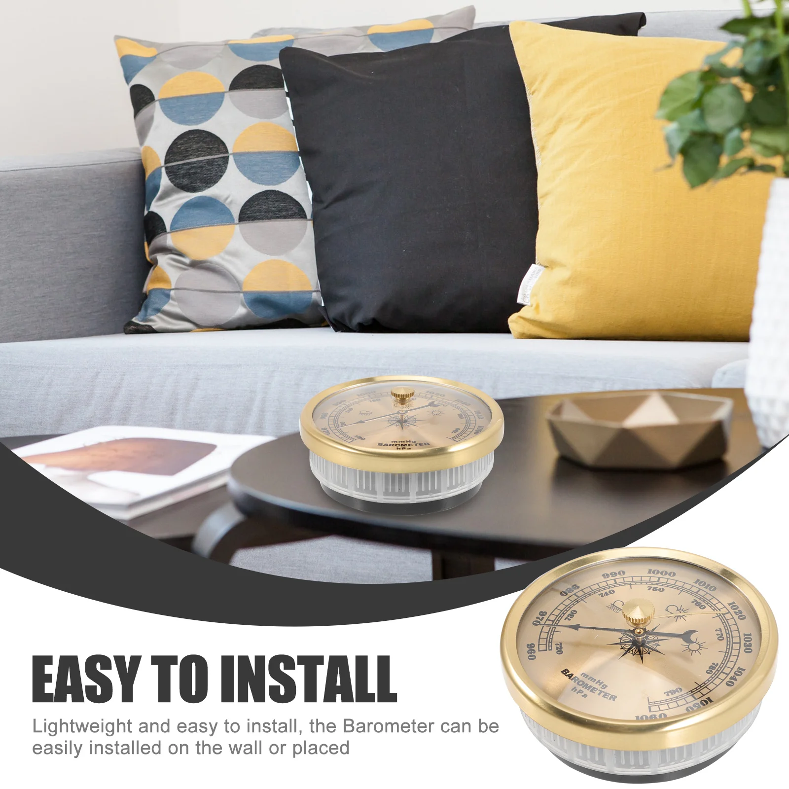 

Aneroid Barometer Adjustable Dial Type For Home Use Wall-Mounted Barometer Hygrometer Thermometer Tool Metal Hanging Gauge