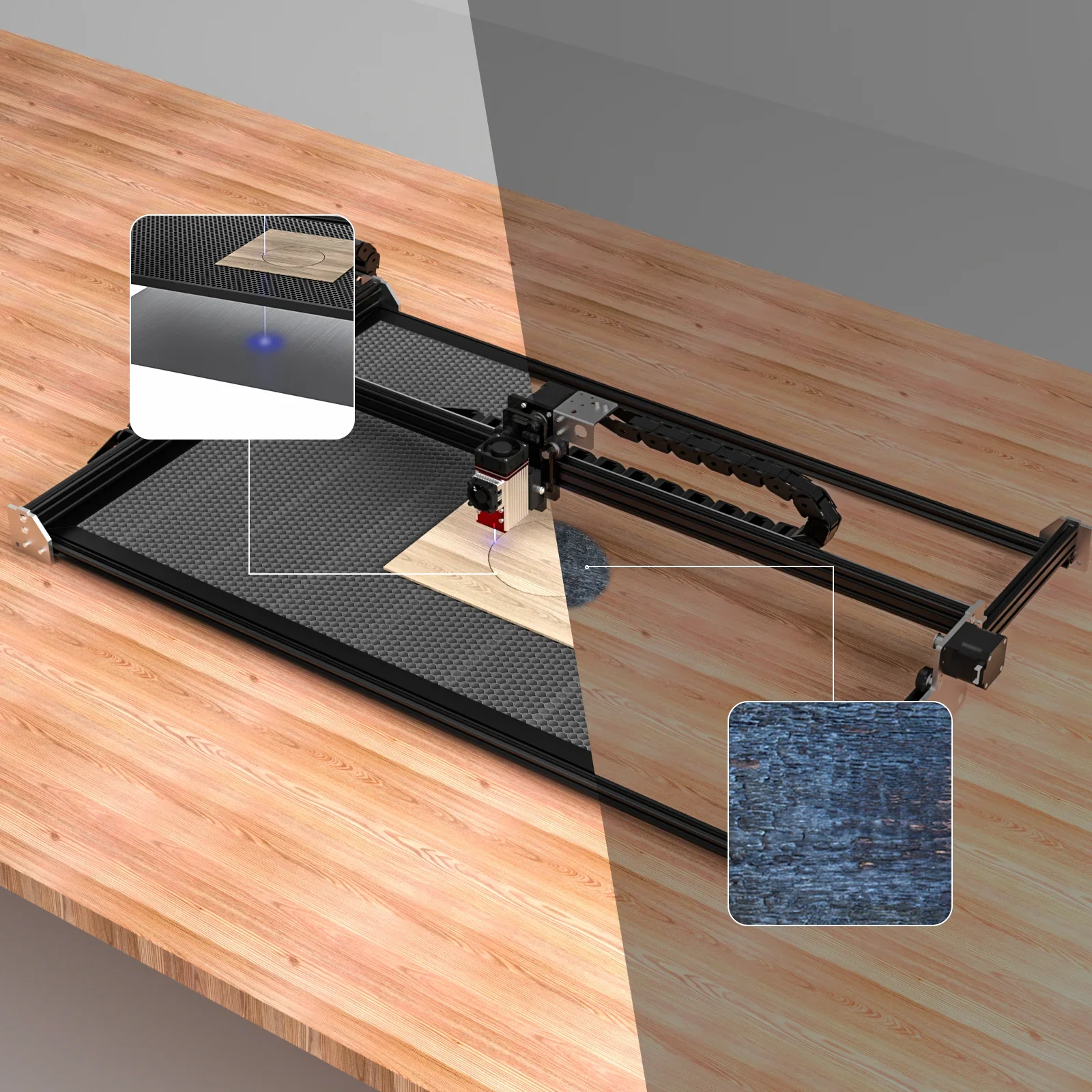 NEJE-Paneles de nido de abeja, mesa de trabajo de grabado con corte láser H8554 540X850mm CNC para grabador y cortador de cama NEJE3 2S MAX