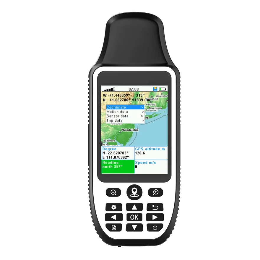 Portable Handheld GPS Navigation Device IP66 Rating Multi-GNSS Support Collects Location Coordinates Map Compass Navigation