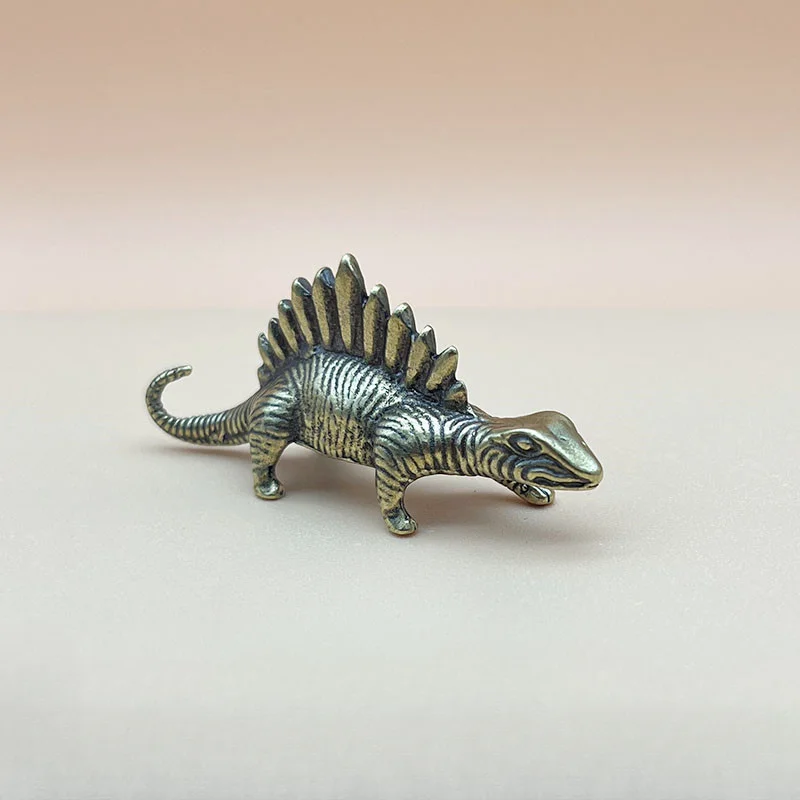 Jurassic Dinosaur Stegosaurus National Tide Pure Brass Ornaments Literary Play Handhandle Piece Handicraft