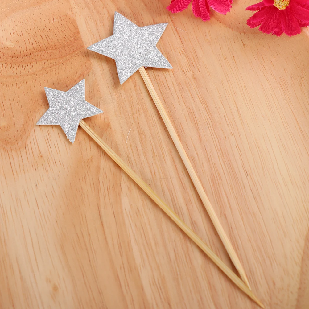 

36 Pcs Decoration Cake Toppers Decorations Gold Supplies Silver Birthday Glitter