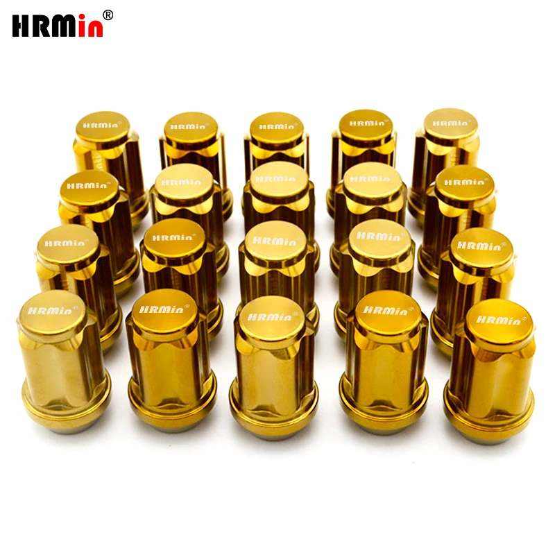 

HRMin Gr.5 titanium 10.9 grade cone seat anti-theft wheel nut titanium lug nut M12*1.25*35mm for Nissan,Greatwall,Geely,Subaru