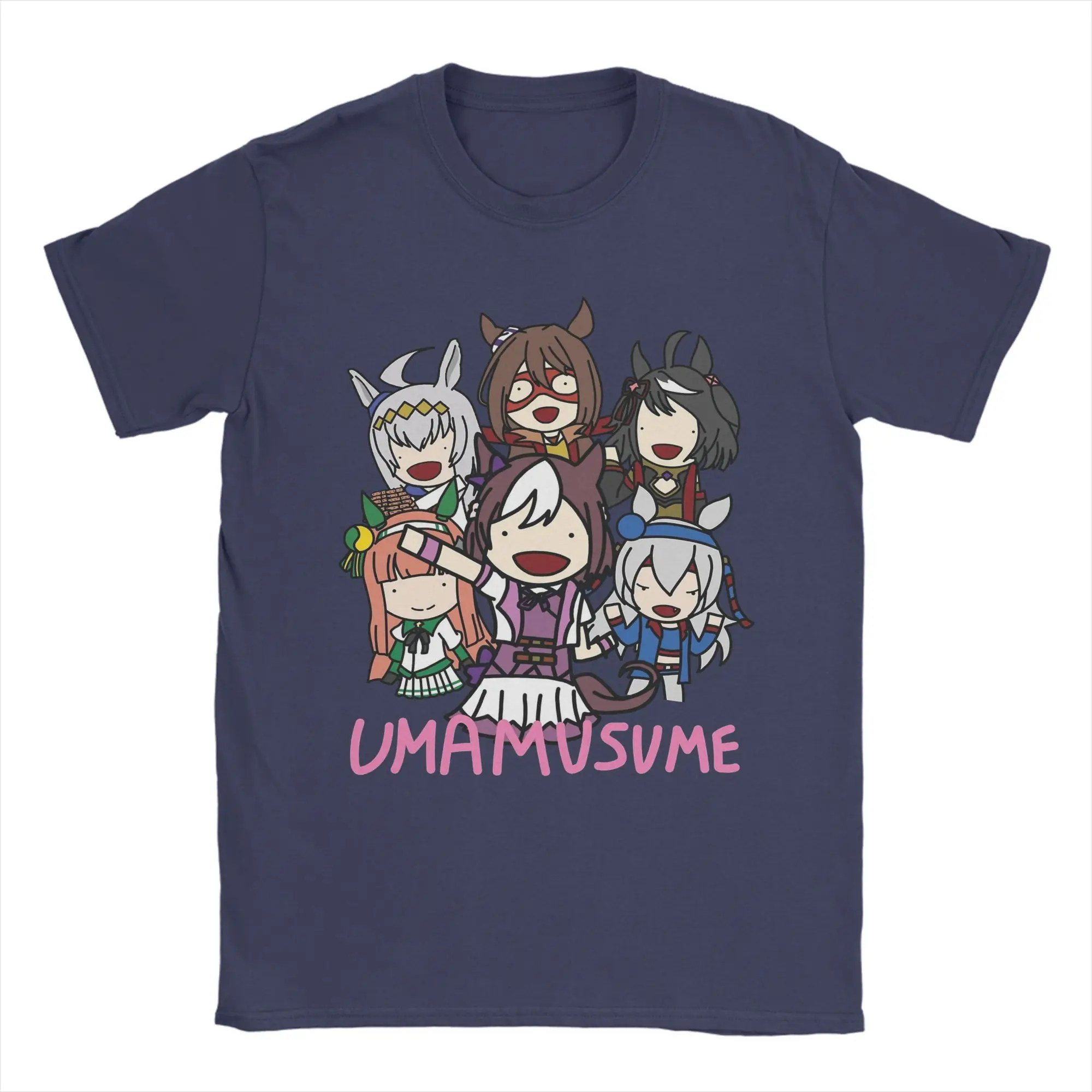 Umamusume Make debut with Horses T Shirts Men Pure Cotton Funny T-Shirts Crewneck  Tee Shirt Short Sleeve Clothing Big Size