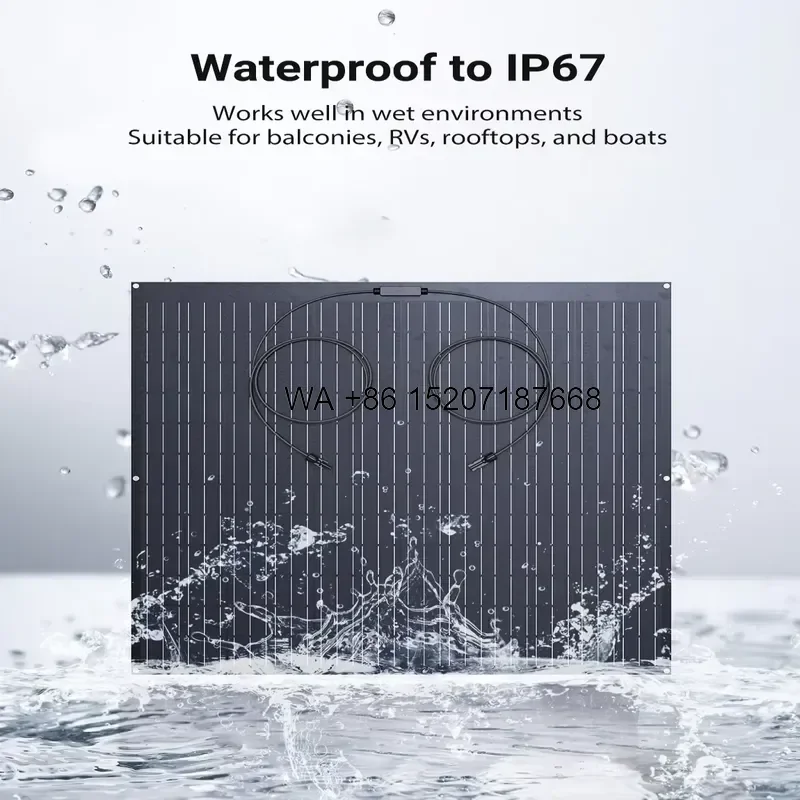 Wmwmnu 240W Flexible Solar Module Mono PV Panel IP67 Lightweight Solar System Integration Component for Residential