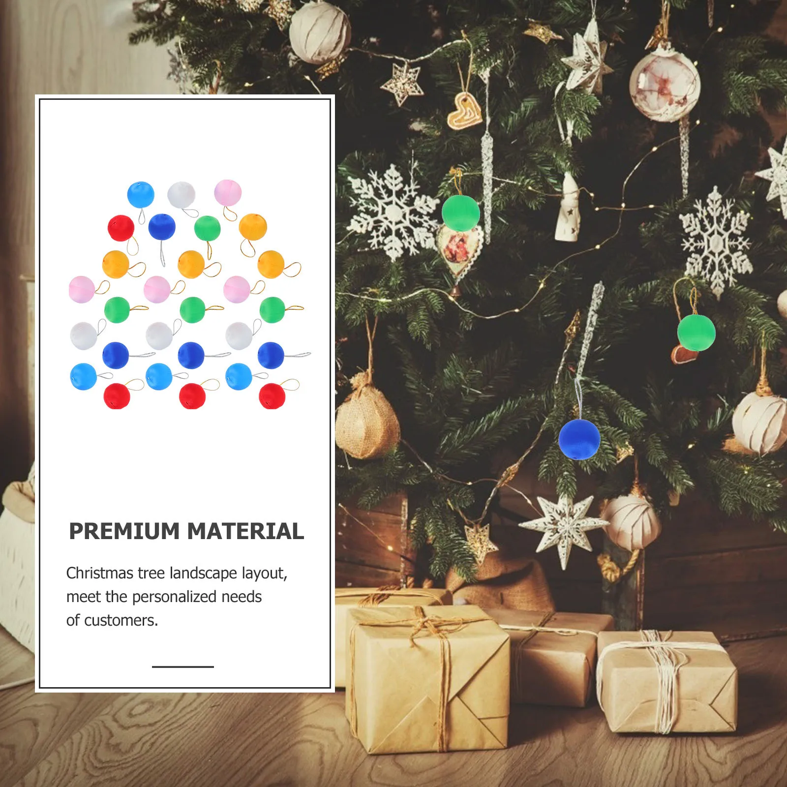 

60Pcs Christmas Hanging Balls Colorful Silk Yarn Balls Pendant Tree Xmas Tree Decoration Festival Party Ornament Xmas Supply