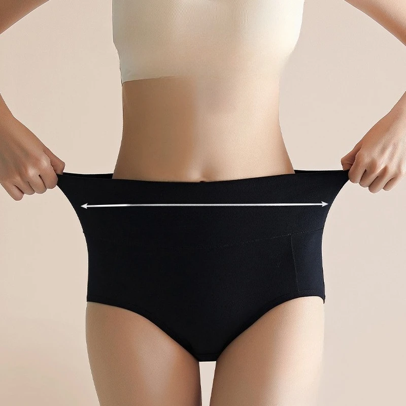 3pcs Plus Size Women Period Underwear Breathable Stretch Cotton Wide Rear Crotch Night Anti Leak No Roll Edge Menstrual Briefs - view 4