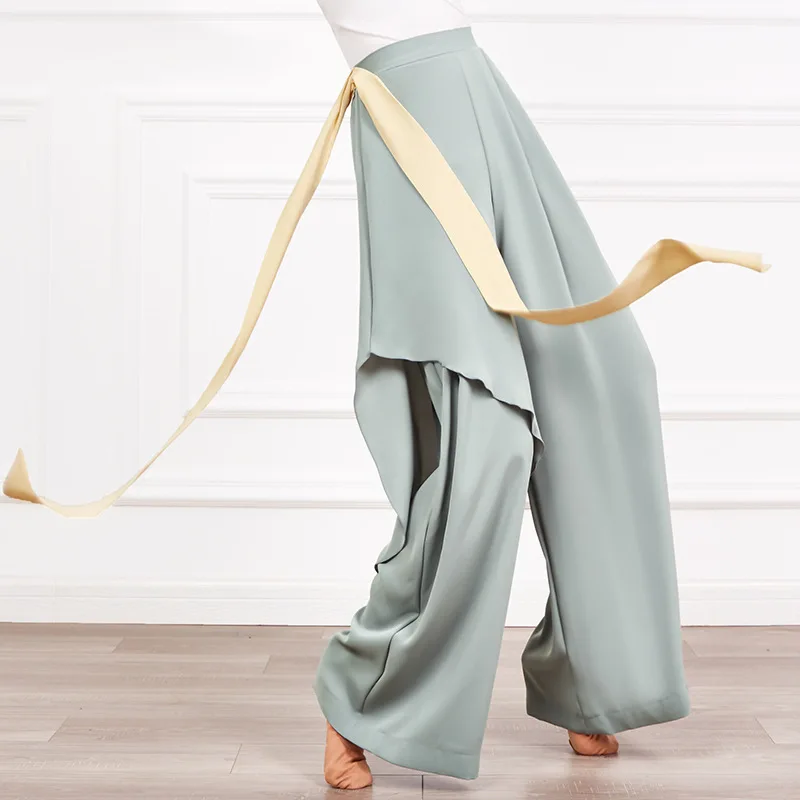 

Modern dance practice trouser skirt Chinese antique jazz dance wide-leg trousers classical dance suit elegant women's