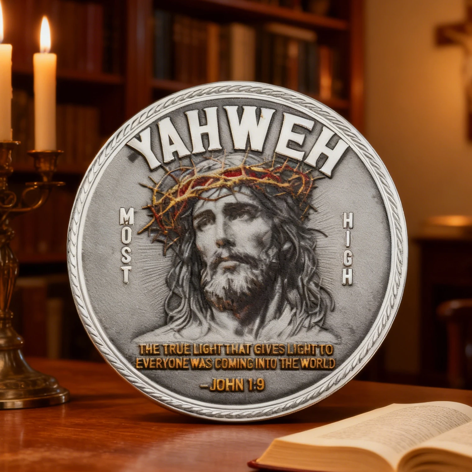 1pc Most High Christian Challenge Coin Yahwen Living in His Promises Commemorative Coin Chris Souvenir Religious Family Gifts