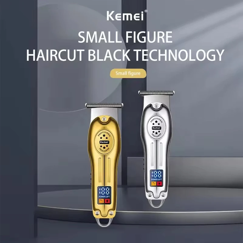 Kemei KM-678 Portable Mini Electric clippers Professional Metal Hair Clipper LCD Display Trimmer Rechargeable HairCutter Machine
