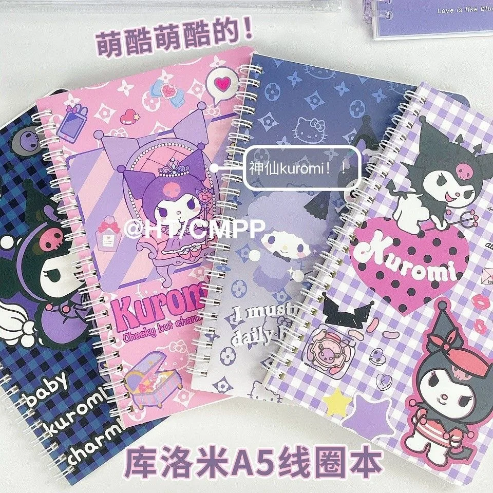 Sanrio Hello Kitty Kuromi My Melody Cinnamoroll High Value Coil Notebook Limited Student Cute Notebooks Writing Pads Journals