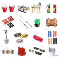 RC Shovel Extinguisher Trunk Bag Bike Bucket Simulated Decor Accessories For TRX4 TRX6 SCX10 Tamiya CC01 YiKong RGT RC Crawler