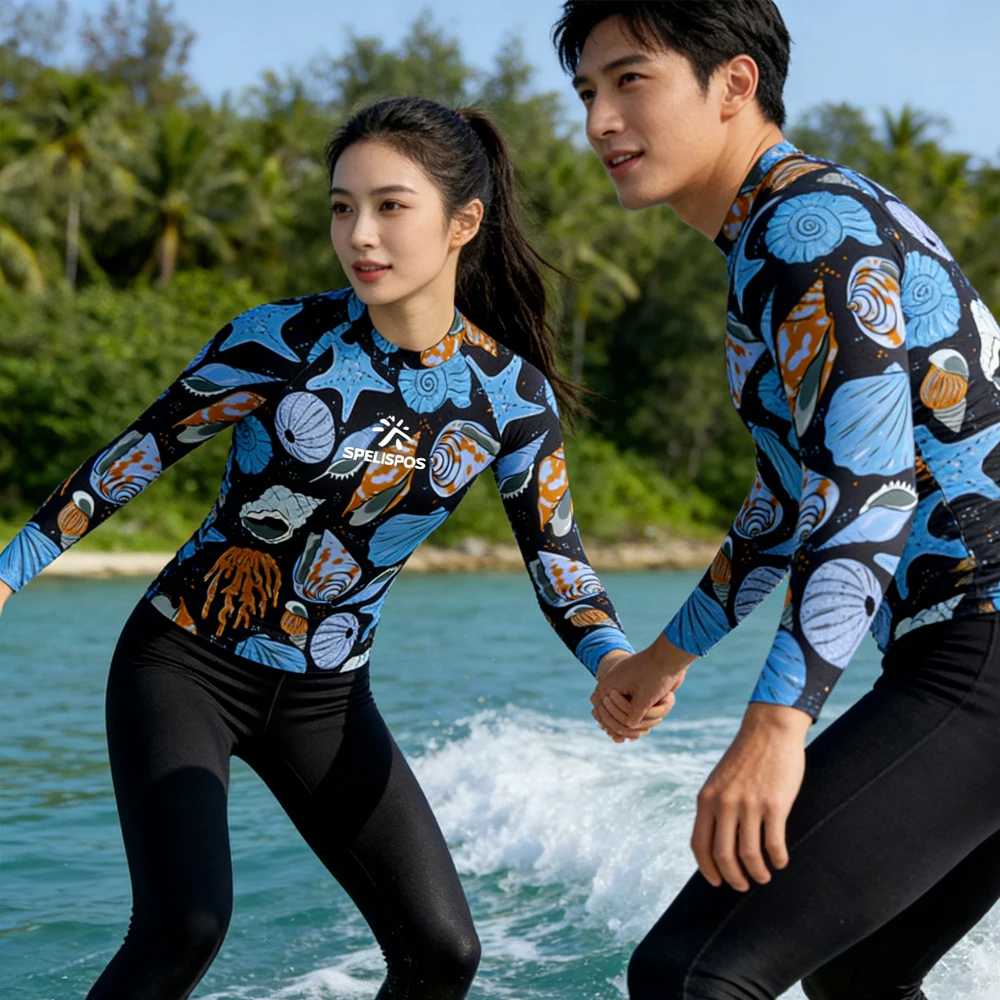 

UPF50+ Long Sleeve Men's and Women's Rash Guard Surf Luxe Swimming Shirt Breathable Surfing Clothing for Water Sport Fishing