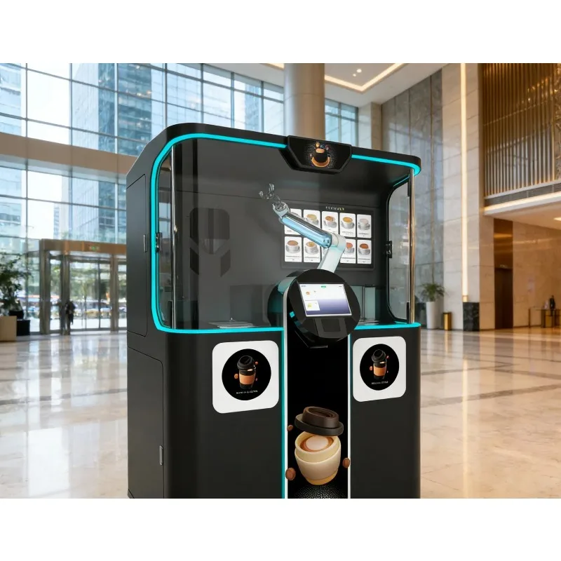 Commercial Ai Barista Robot: 200-Cup Capacity with Custom Latte Art Printing & Built-in Milk Fridge