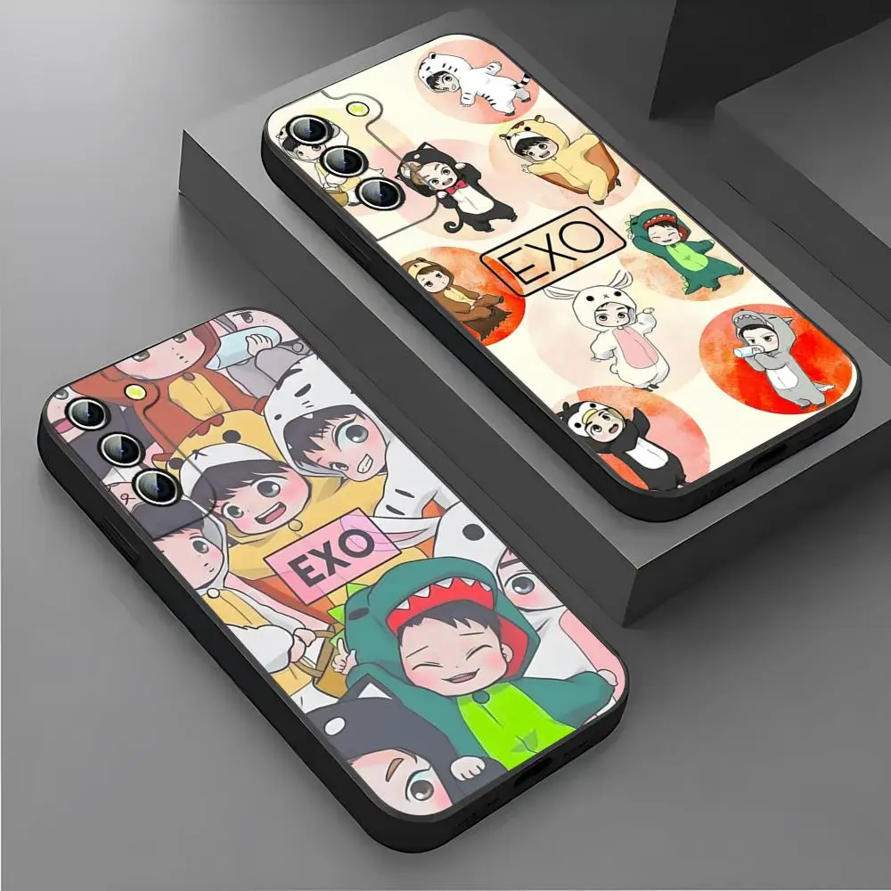 Funda de teléfono Kpop E-EXO grupo coreano para Samsung S25 Ultra S24 S22 S23 S20 Fe S21 Plus A54 A34 A16 A53 contraportada