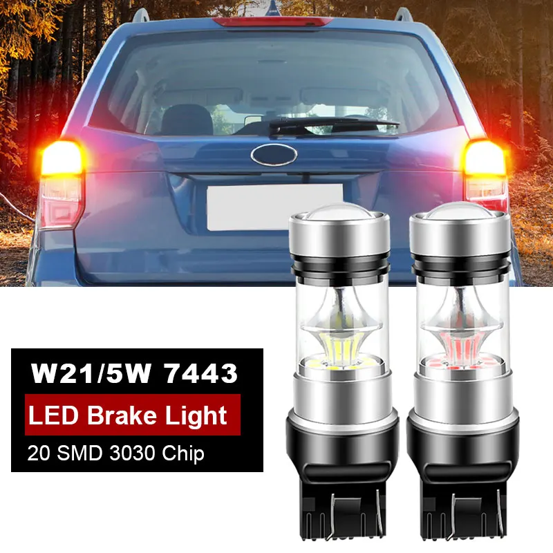 2pcs For Suzuki Grand Vitara 1 2 1998-2016 Ignis 3 Jimny Liana SX4 LED Brake Light Blub Lamp W21/5W 7443 T20 Canbus No Error