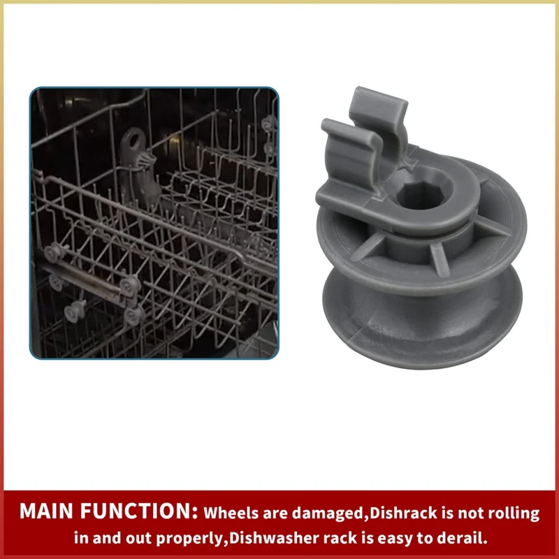 8Pcs 4581DD3002A Dishwasher Upper Rack Wheels,Dishrack Roller And Axle Assembly Parts Accessories For LG