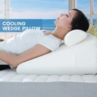 2 Pcs Memory Foam Bed Wedge Pillow/Neck Pillow For Back - Triangle Pillow With Removable Cover 3
