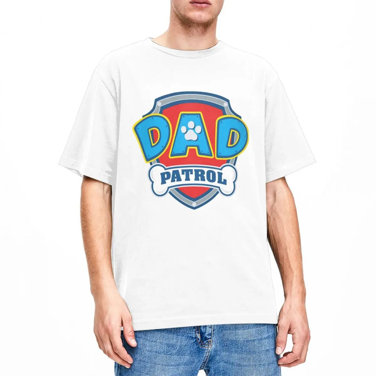 Men Women's Shirt Best Dad Patrol Cartoon Merch Vintage 100% Cotton Short Sleeve T Shirts Round Collar Clothing Christmas Gifts