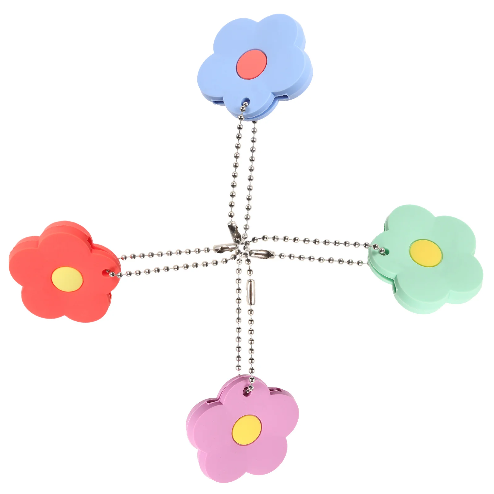 

4 Pcs Access Control Key Cover Cute Cap Hat Flower Covers Pvc House Baby for Door Keys