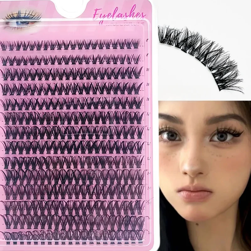 280 Clusters Of 40D False Mink Eyelashes D Curly Natural Eyelashes Extension Russian Strip Individual Eyelashes Makeup Tool