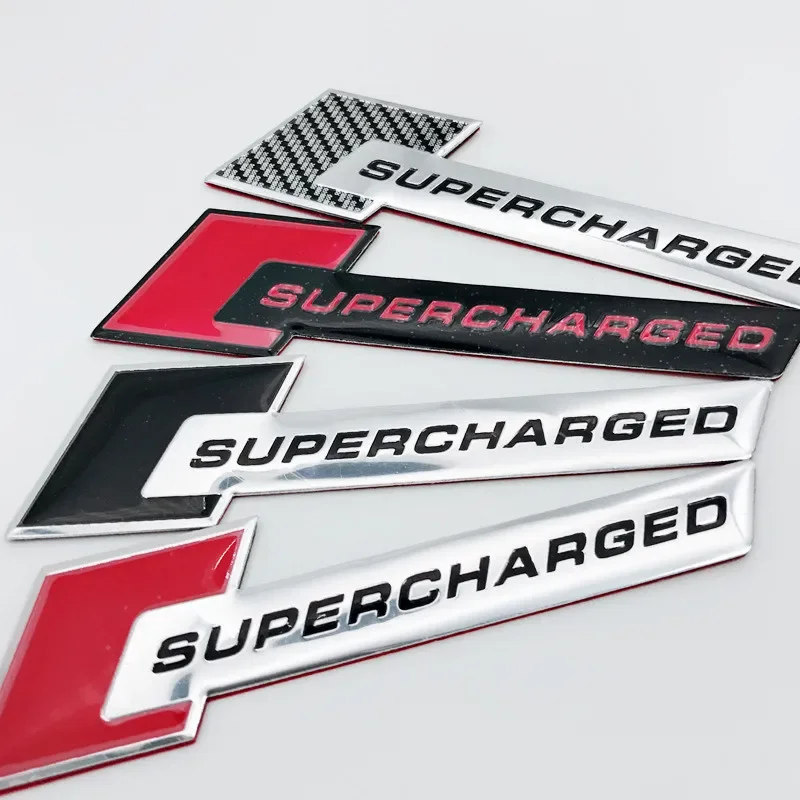 3D Aluminum Letters Supercharged Side Fender Rear Trunk Emblem Badge Stickers Decal For Audi A3 A4 A5 A6 A7 A8 Q3 Q5 Q7