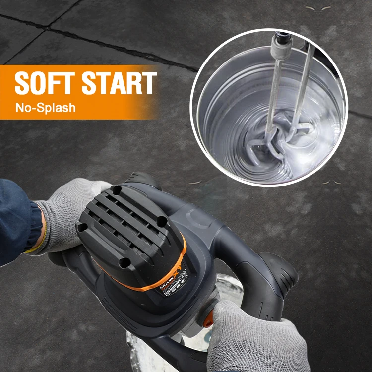 Miscelatore elettrico per vernice a doppia paletta industriale durevole da 1600 W Miscelatore per calcestruzzo portatile commerciale per malte