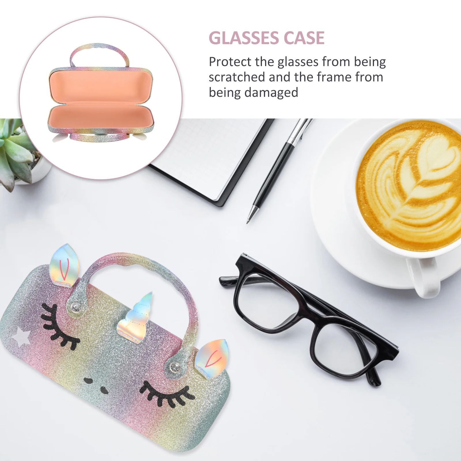 

Portable Glasses Case Creative Storage Box Lightweight Durable Drop Proof Eyeglass Protector Stylish Holder