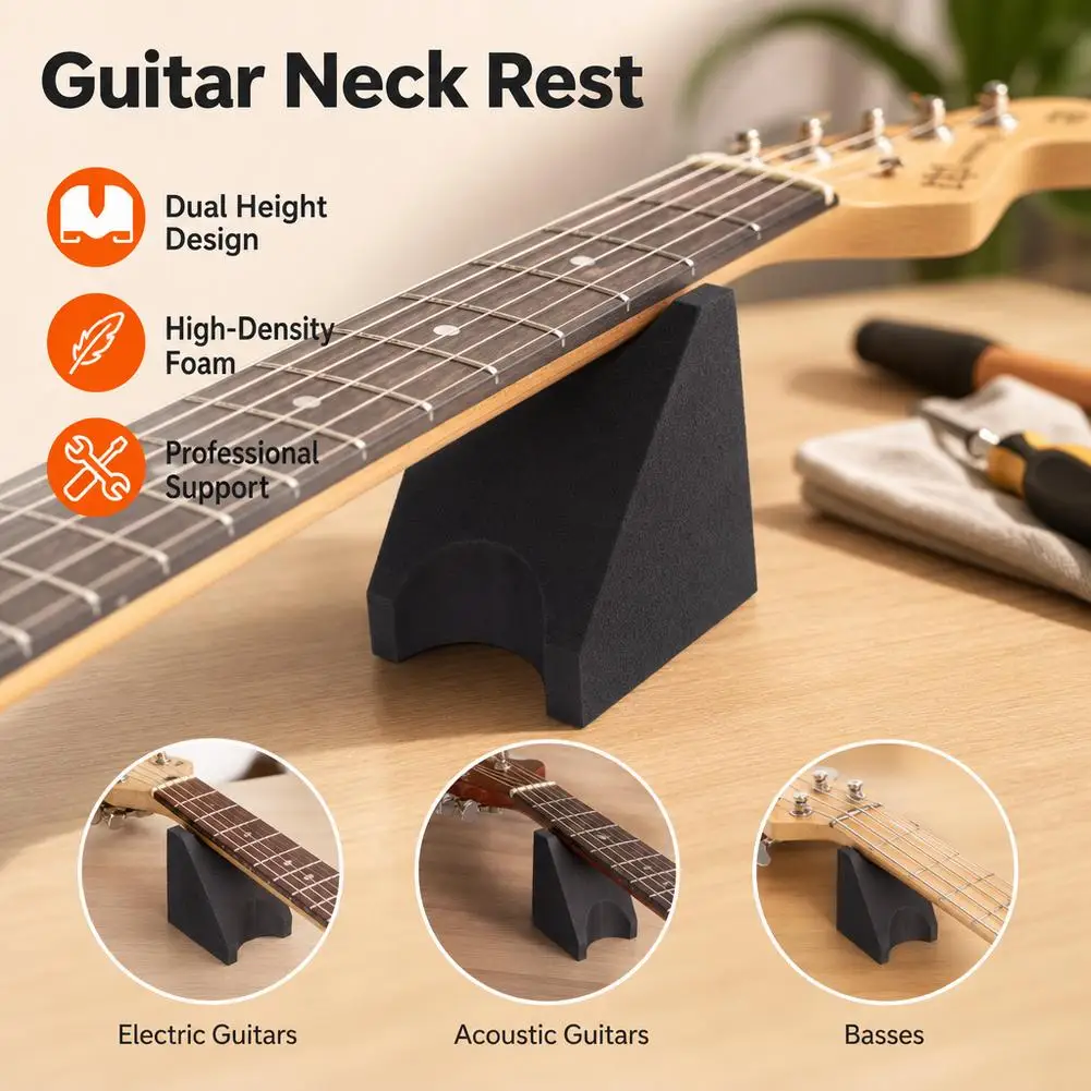 Guitar Neck Rest Neck Support Luthier Repair Tool EVA Dual Height Non-Slip Neck Rest Support Universal Guitar Accessories