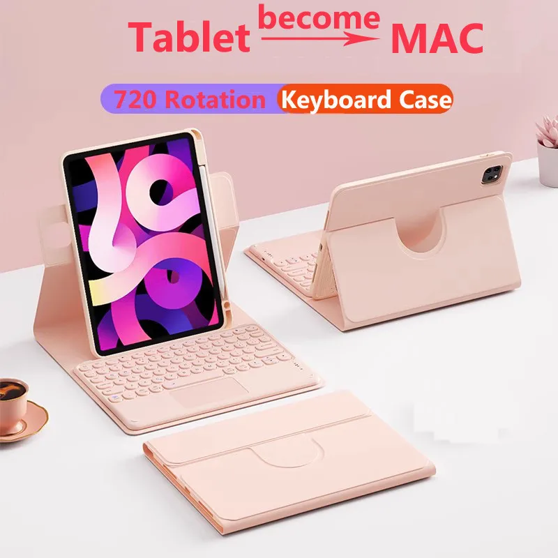 

Touchpad Keyboard for HUAWEI MatePad Pro 12.2 Inch MRO-W00 MRO-W10 Air 12"/12X Pro12.2 PaperMatte 360° Rotating TPU Leather Case