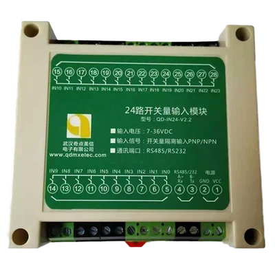 24-channel Switch Input Acquisition Card PLC Industrial Control Optical Coupler Isolation NPN PNP 485 232 Modbus