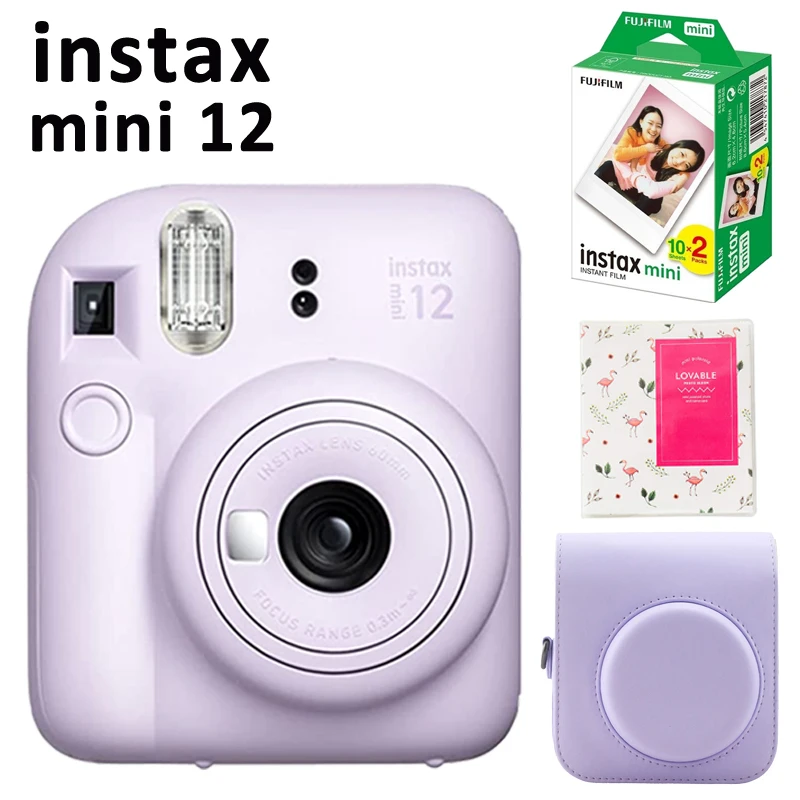 Fujifilm Instax Mini 12 Instant Camera Bundle with Case Bag Photo Album, 5 Colors Mini 12 Camera Gift Set for Beginners