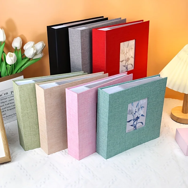 6-inch 100-sheet insert-style mini photo album with large capacity for family photo collections and couple commemorative albums.