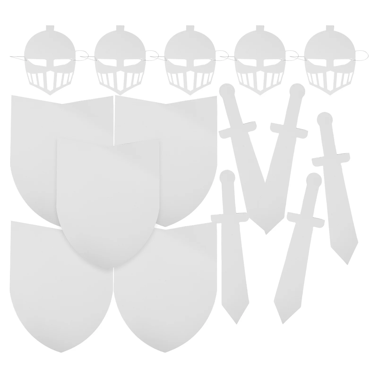 

5 set Kids Shield Paintable Cardboard Craft Diy Medieval Knight Costume Party Supplies School Project Lightweight Decor For