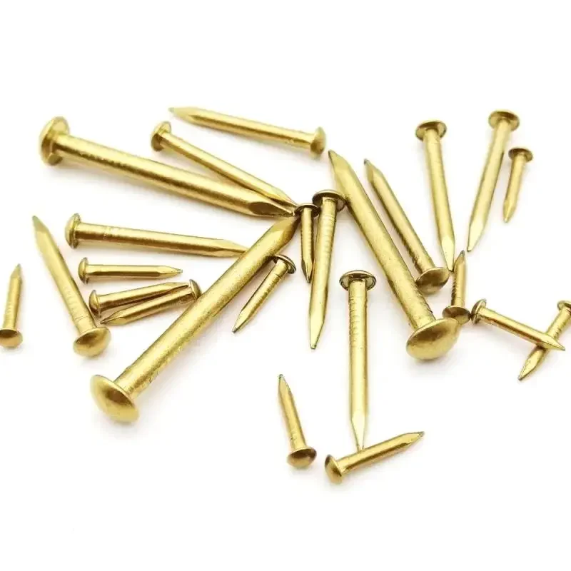 25-100pcs of brass diameter1.2mm 1.5mm 2mm 3mm iron small mini round head nail nails, suitable for jewelry boxes, boxes, hinges,