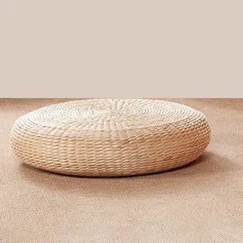 편안한 빨대 명상 쿠션, 요가 매트, 짠 빨대 바닥 쿠션, 호텔 발코니 농가 장식용 