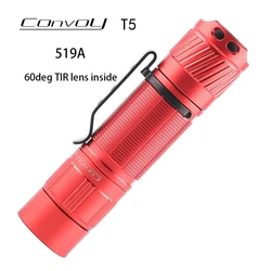 Red Convoy T5 Flashlight with 519A Linterna Led High CRI AA 14500 Torch Mini Flash Light 60deg TIR Lens Work Light Latarka