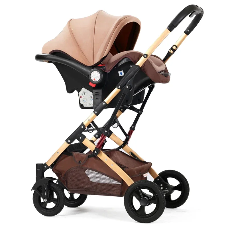 Coches Para Bebes. Luxury Baby Car Seat And Stroller Set Baby Pushchair Travel Foldable Baby Stroller Pram 3 In 1 With Car Seat